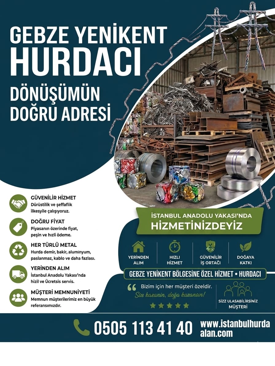 Yenikent Mahallesi Hurdacı | 0 505 113 41 40 | Kapınızdan Hurda Alım Hizmeti